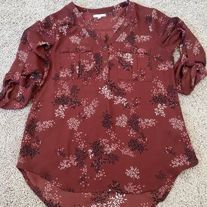Maurices maroon polyester top